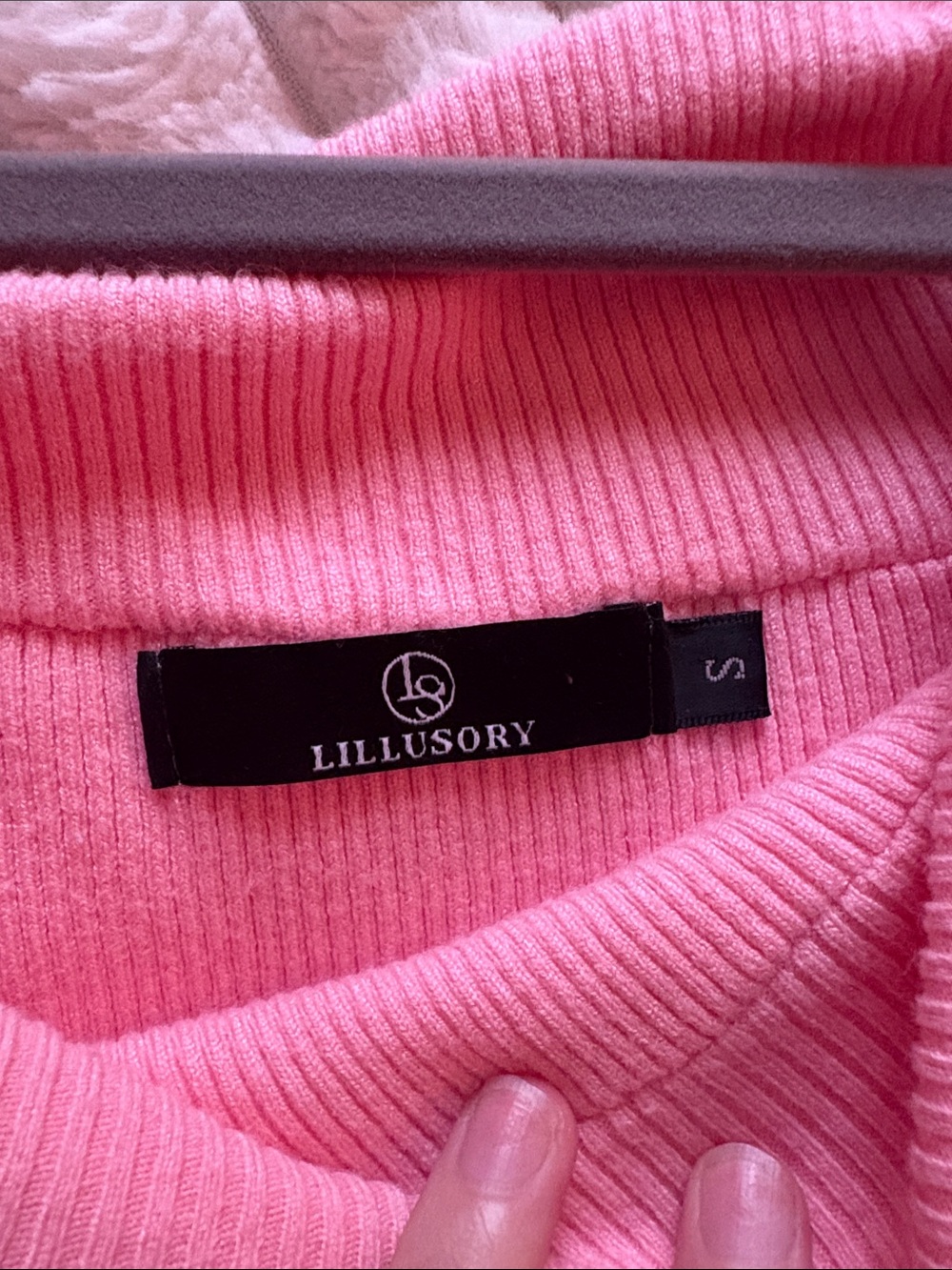 Pink Off-Shoulder Ribbed Women's Sweater - Picture 2 of 3